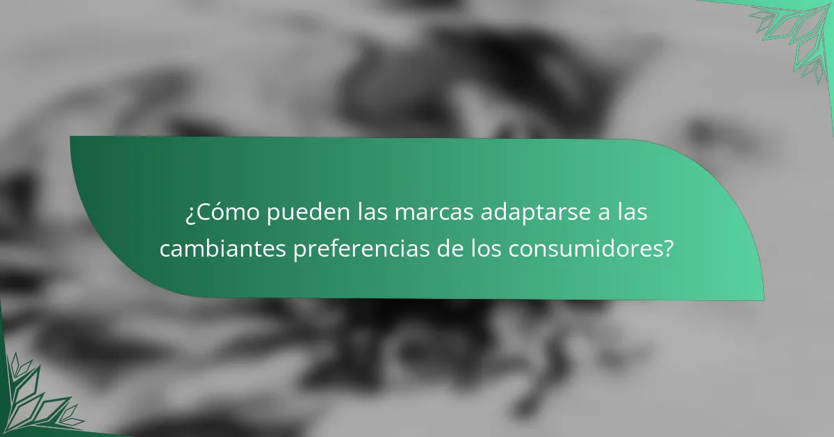 ¿Cómo pueden las marcas adaptarse a las cambiantes preferencias de los consumidores?